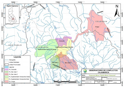Mapa Proyecciones Mineras - "Distrito Minero Yanacocha"