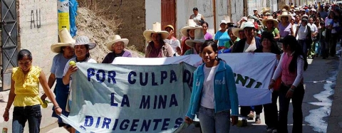 Marcha pacífica de familiares y pobladores del Valle de Condebamba en apoyo a los líderes durante la lectura de sentencia