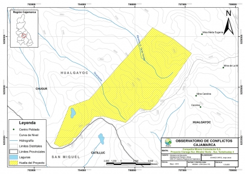 Mapa Proyecto Minero Ciénega Sur, Mirador Norte, Mirador Sur y Tantahuatay IV