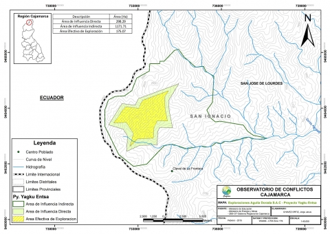 Mapa Proyecto Minero Yagku Entsa (Cóndor de Oro - Sector Pucayacu)