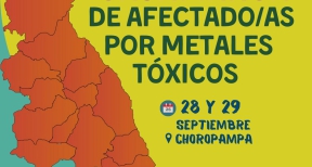 Cartel del I Encuentro de la región Cajamarca de Personas Afectadas por Metales Tóxicos