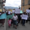 Protestas de afectados por derrame de mercurio en Chorpampa contra la firma del acuerdo resolutivo entre la Municpalidad Provincial de Cajamarca y Newmont (Minera Yanacocha).